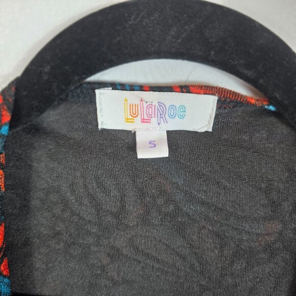 Lularoe Sarah Cardigan Women's Size Small Black, Turquoise Orange Geo Print NEW - Picture 7 of 14